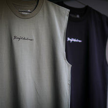 Load image into Gallery viewer, EMBROIDERED CUTOFF TANK BLACK