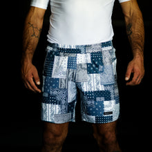 Load image into Gallery viewer, Jiujiteiro X-Train NO-GI Shorts Blue Paisley – MMA grappling shorts, submission wrestling