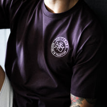 Load image into Gallery viewer, ROOTED HEAVYWEIGHT EMBROIDERED TEE CRIMSON