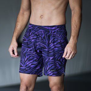 X-TRAIN NO-GI SHORTS PURPLE TIGER CAMO