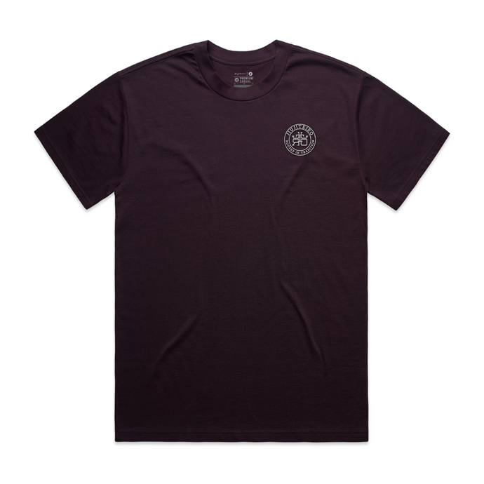 ROOTED HEAVYWEIGHT EMBROIDERED TEE CRIMSON
