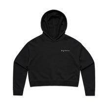 Load image into Gallery viewer, WOMENS CROP HOODIE BLACK