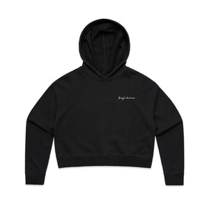 WOMENS CROP HOODIE BLACK