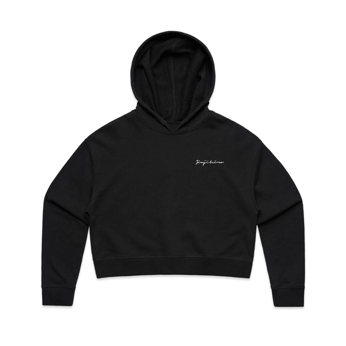 WOMENS CROP HOODIE BLACK