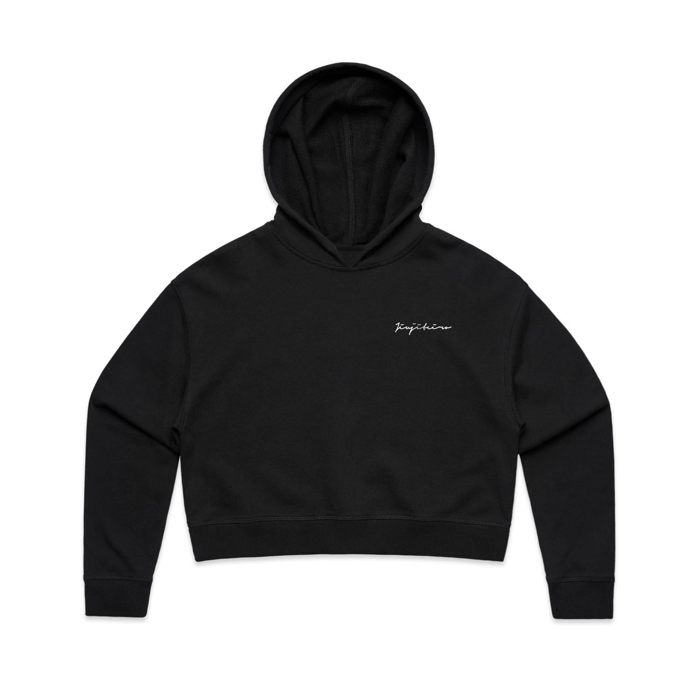 WOMENS CROP HOODIE BLACK